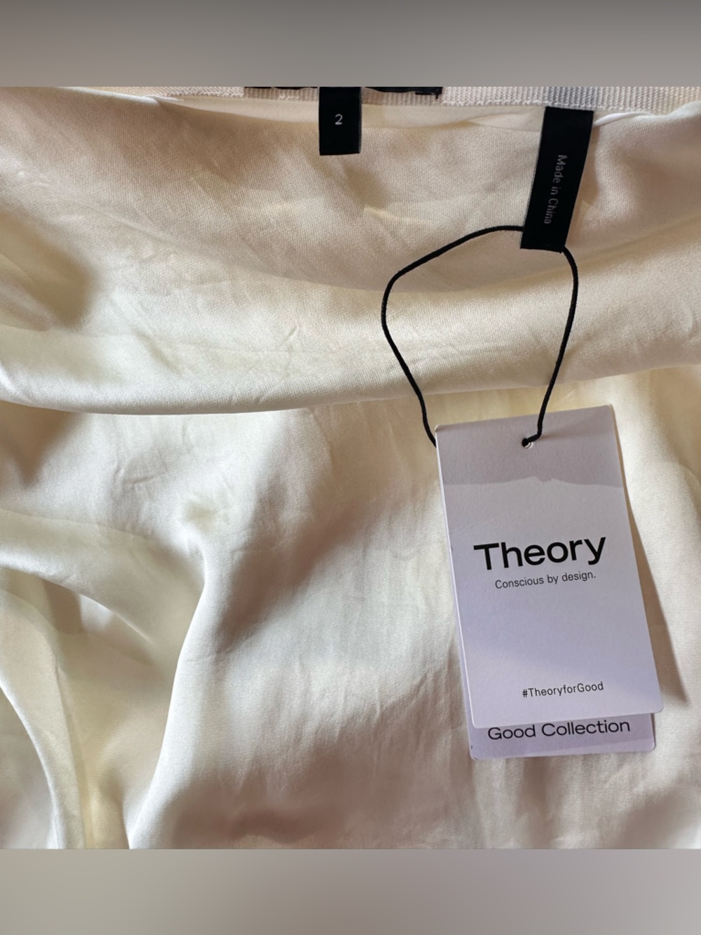 🤍 Theory Side Ruched Satin Skirt – Lemongrass – New With Tags - Picture 4 of 15